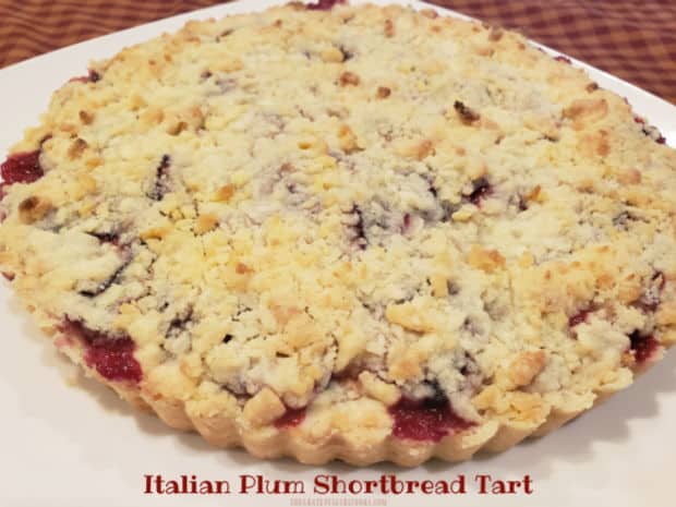 Looking for a fabulous dessert? You'll love this Italian Plum Shortbread Tart, with juicy plums, buttery shortbread crust, and streusel top!