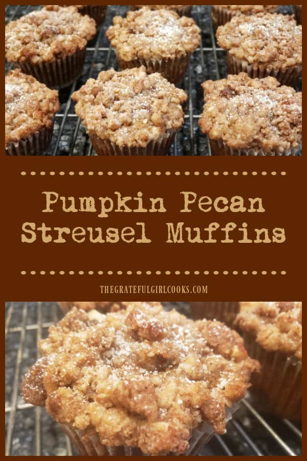 Pumpkin Pecan Streusel Muffins are full of pumpkin spice flavor and topped with a buttery pecan streusel. You'll love these yummy muffins!