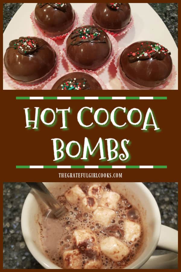 Hot Cocoa Bombs are a yummy, fun way to enjoy hot chocolate! Hot cocoa mix and mini marshmallows appear when hot milk or water is added!