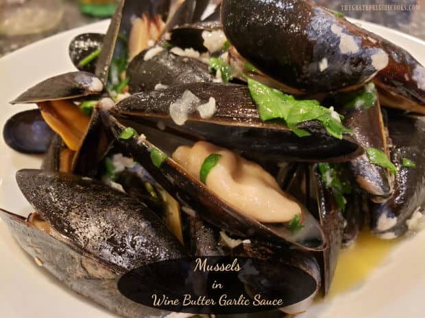 Mussels in Wine Garlic Butter Sauce are a delicious, decadent main course to serve, and are easier to make than you might think. 