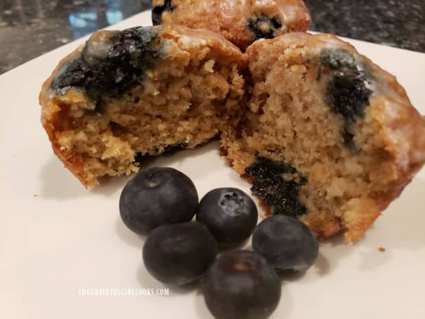 The blueberry oat muffins are filled with juicy blueberries for lots of flavor.