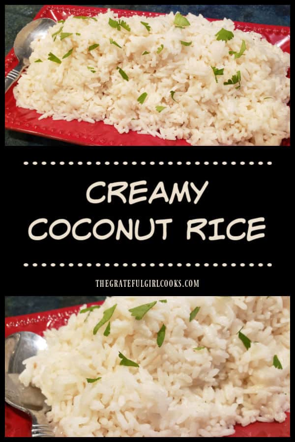 Creamy Coconut Rice is prepared with coconut oil, coconut milk and shredded coconut, and is a wonderfully flavored side dish you'll enjoy!