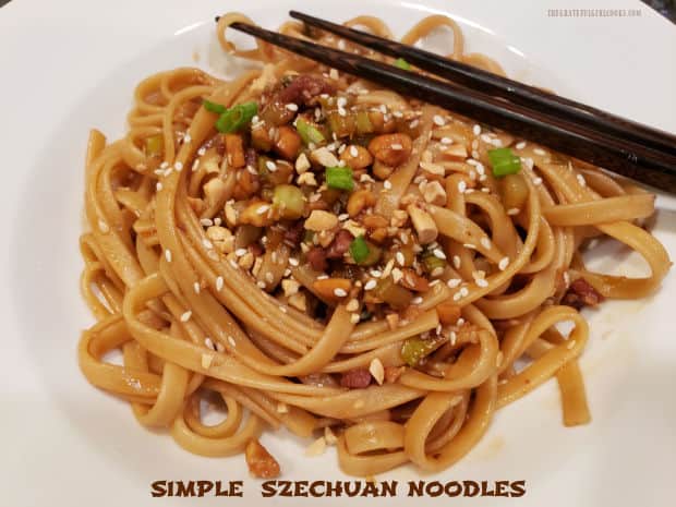 Simple Szechuan Noodles is an easy to make, flavorful and delicious main dish which can be prepared and on the table in about 20 minutes!