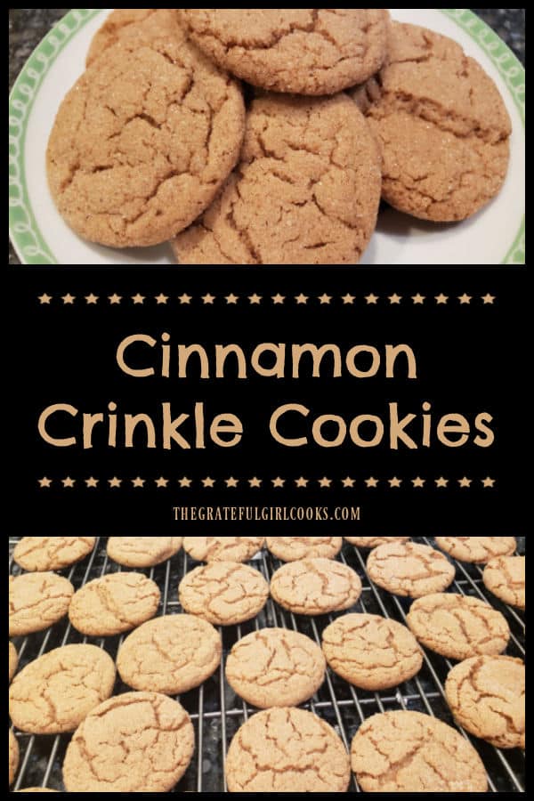 Make a batch of yummy Cinnamon Crinkle Cookies, flavored with cinnamon, nutmeg, lemon and orange! Easy to make, the recipe yields 6 dozen.