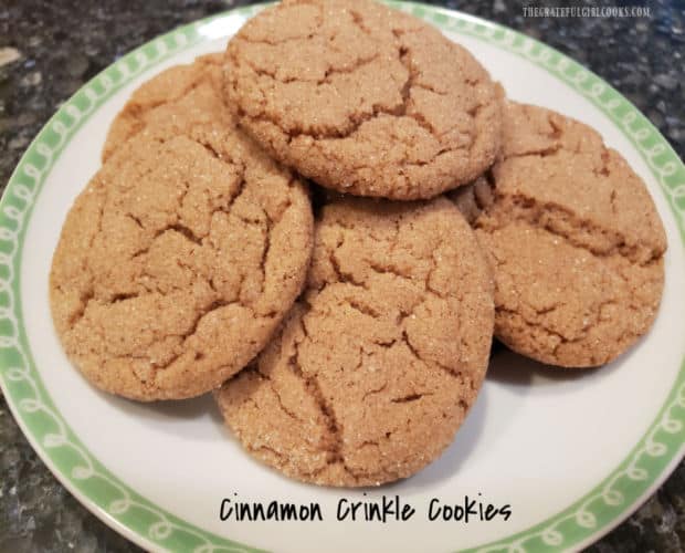 Make a batch of yummy Cinnamon Crinkle Cookies, flavored with cinnamon, nutmeg, lemon and orange! Easy to make, the recipe yields 6 dozen.