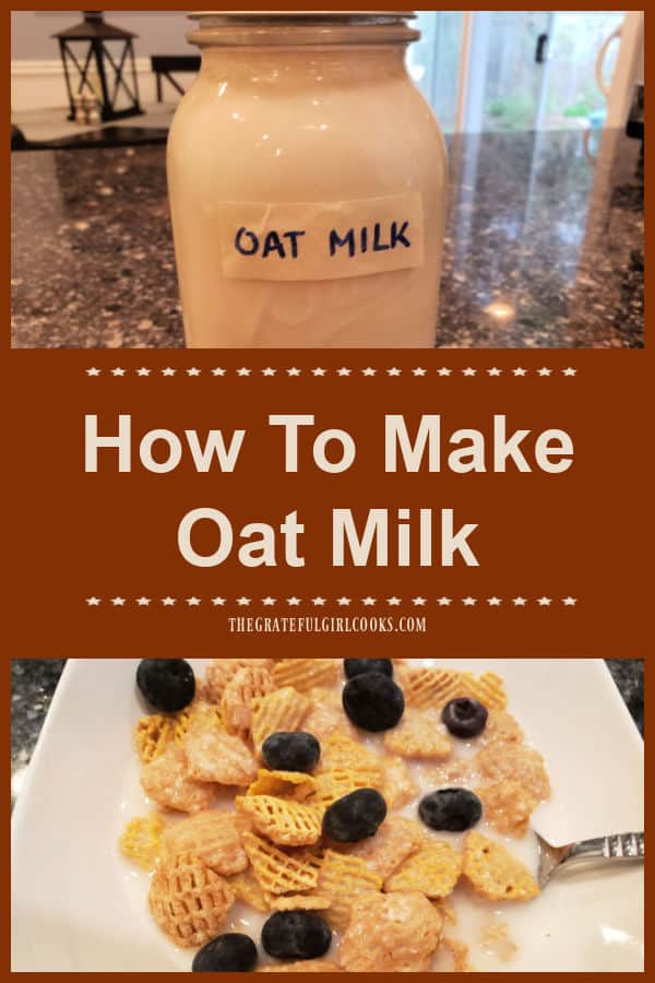 Ever wondered how to make oat milk? It's EASY! With only 2-3 common ingredients you can make 5 cups of non-dairy milk alternative.