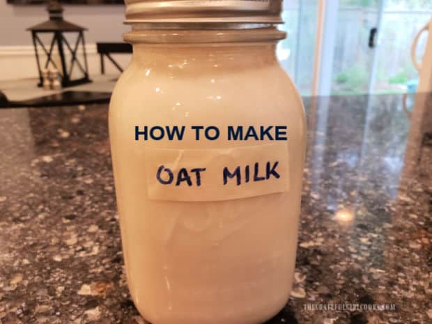 Ever wondered how to make oat milk? It's EASY! With only 2-3 common ingredients you can make 5 cups of non-dairy milk alternative.