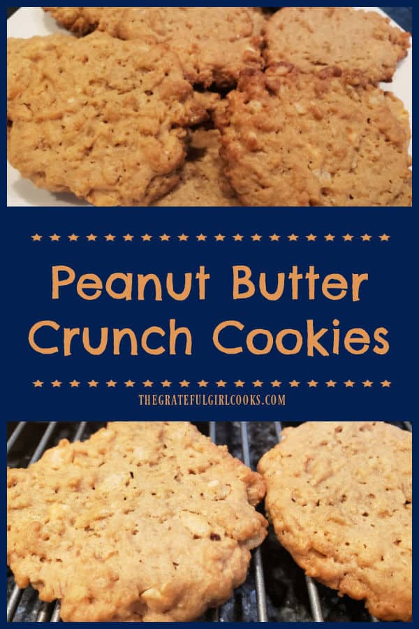 Yummy Peanut Butter Crunch Cookies are easy to make. Recipe makes 4 dozen cookies filled with peanuts and puffed rice for a crispy texture!