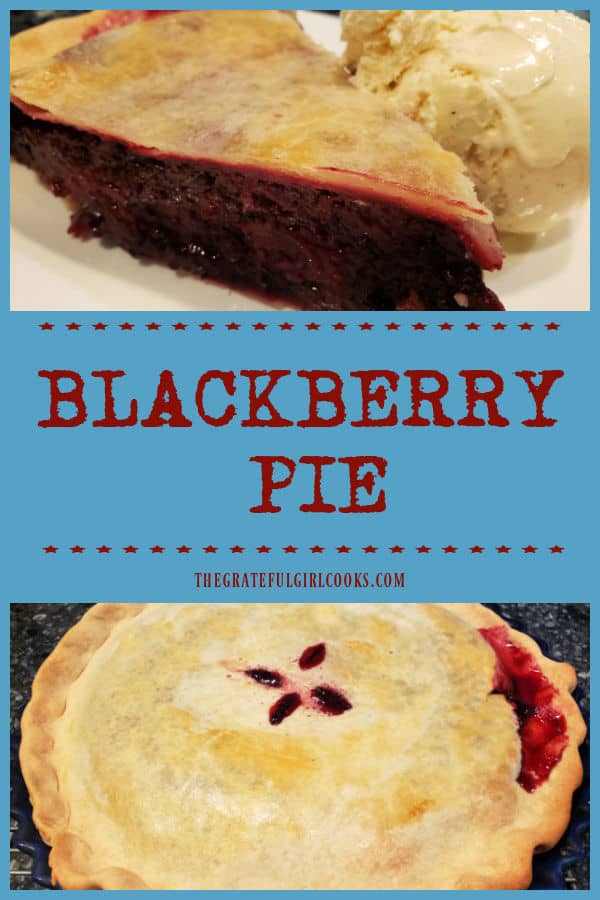Use fresh or frozen blackberries to make a delicious classic blackberry pie using a homemade or purchased pie crust! Summertime at its best!