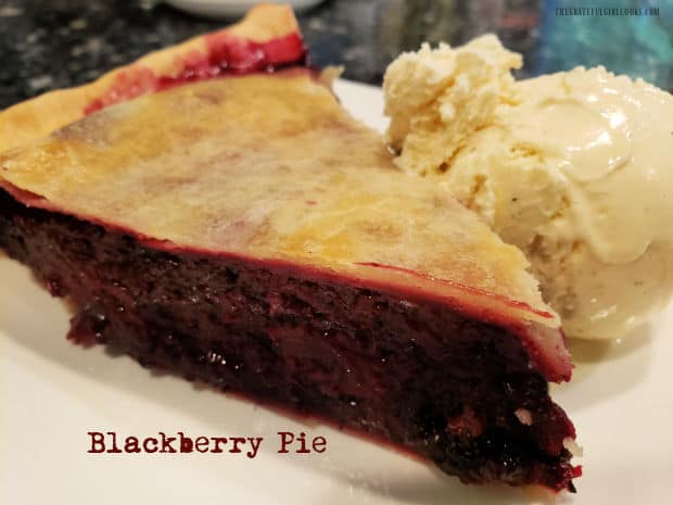 Use fresh or frozen blackberries to make a delicious classic blackberry pie using a homemade or purchased pie crust! Summertime at its best!