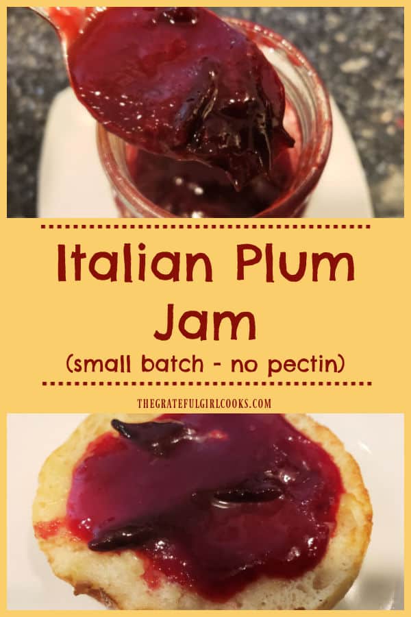 Make yummy, pectin-free Italian Plum Jam with prune plums! Small batch recipe makes about 3 half pints, and canning directions are included.