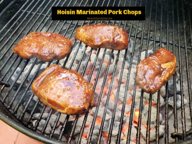 Hoisin Marinated Pork Chops are boneless pork chops, marinated 8 hours in a simple Asian-style sauce, and grilled until done and delicious!