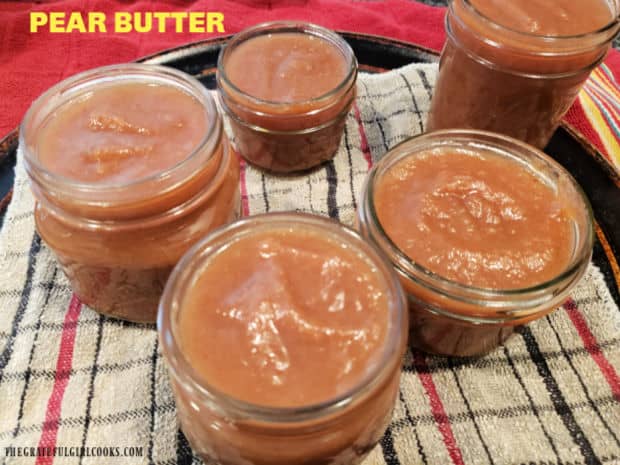 Make several jars of pear butter for yourself or to give to friends! Delicious on toast, yogurt or ice cream! Canning instructions included.