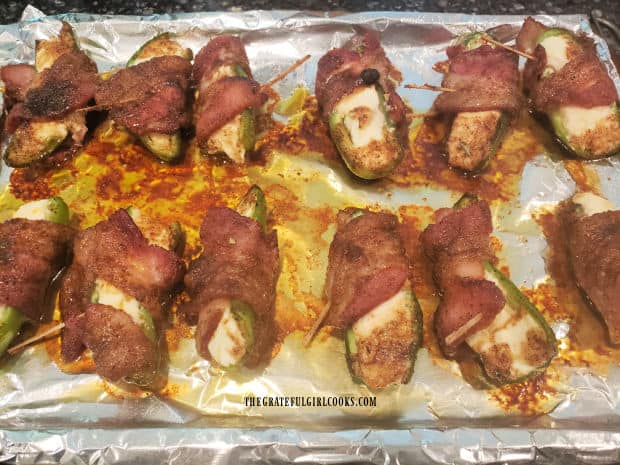 The poppers resting after being removed from the oven after baking.