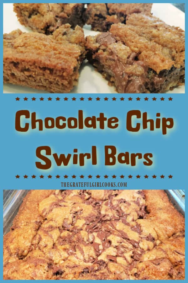 Make a dozen Chocolate Chip Swirl Bars in about 30 minutes! Be warned! These delicious, simple bar cookies are so good, they're dangerous!