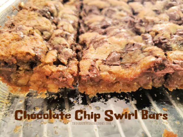 Make a dozen Chocolate Chip Swirl Bars in about 30 minutes! Be warned! These delicious, simple bar cookies are so good, they're dangerous!