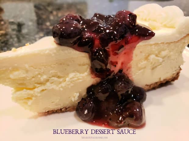 Make a delicious Blueberry Dessert Sauce to spoon on top of cheesecake or ice cream, etc.! It's made using either fresh or frozen blueberries.