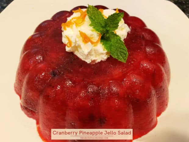 Cranberry Pineapple Jello Salad is a delicious dish for the holidays or any time! Only 4 ingredients and minimum prep time needed to make it!