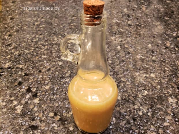 Creamy sesame vinaigrette can be stored in an airtight bottle in the refrigerator