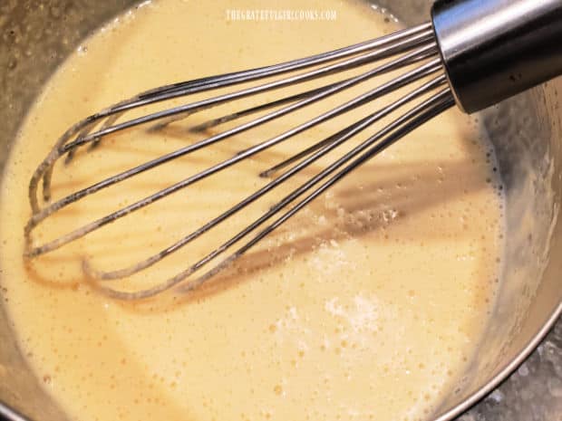 A batter is made to pour on the tamale pie to form a top crust.