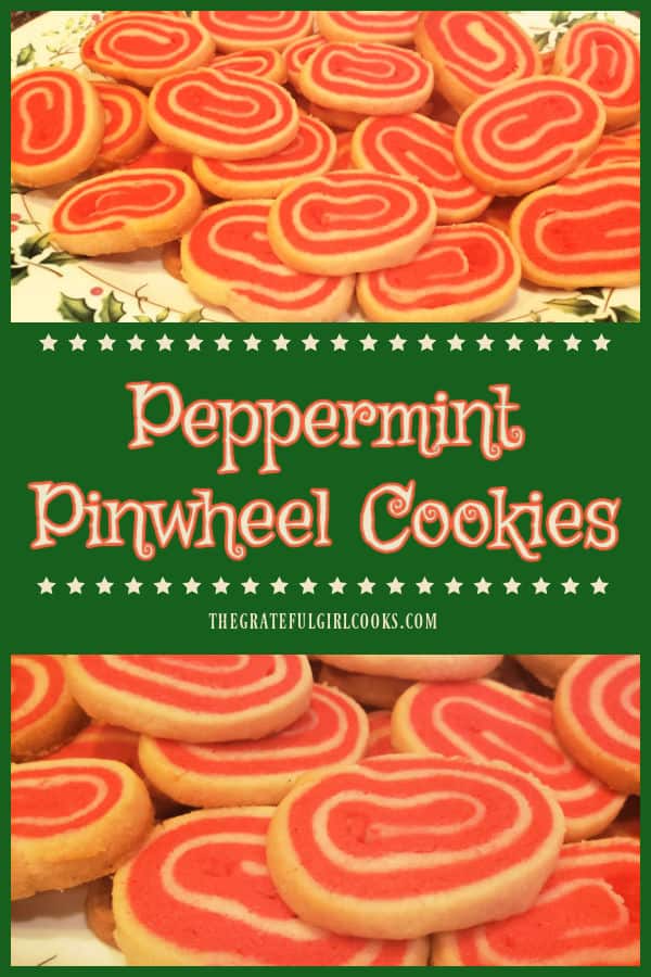 Peppermint Pinwheel Cookies are festive holiday treats for family and friends! Colored spirals and light peppermint flavor make them special!