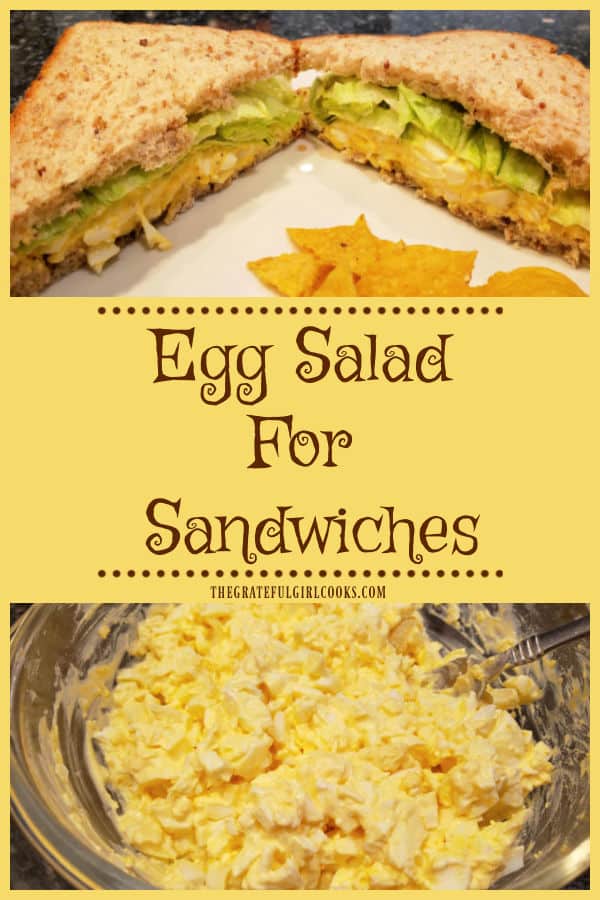 It's easy to make creamy Egg Salad For Sandwiches in about 30 minutes! This recipe yields enough egg salad to make 5 delicious sandwiches!