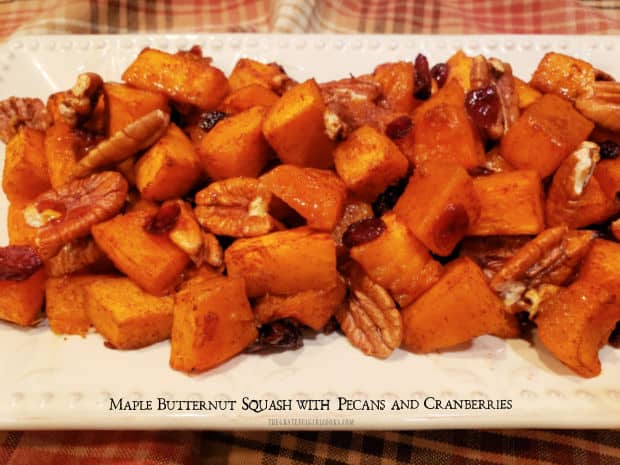 Maple Butternut Squash with Pecans and Cranberries