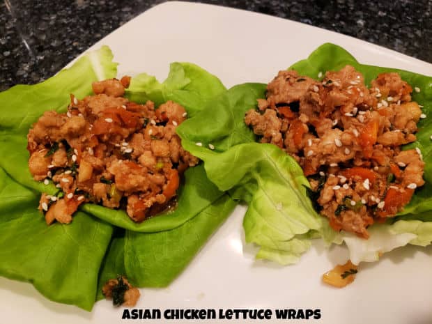 Asian Chicken Lettuce Wraps are very EASY to make, and taste fantastic! With two wraps per serving, they are a great appetizer or main dish!