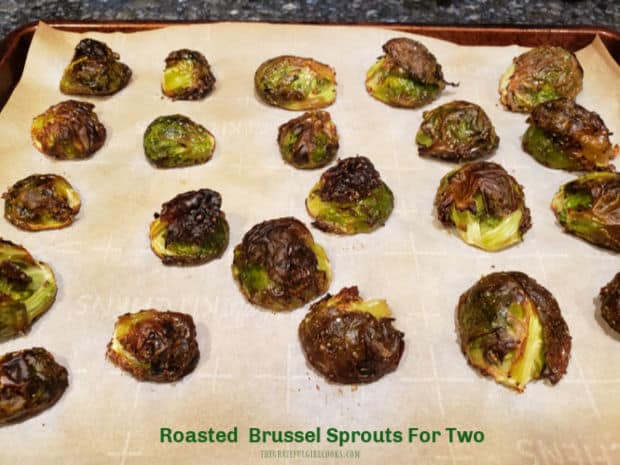 It's simple to make Roasted Brussel Sprouts For Two! This delicious, baked vegetable side dish only requires a few common ingredients.