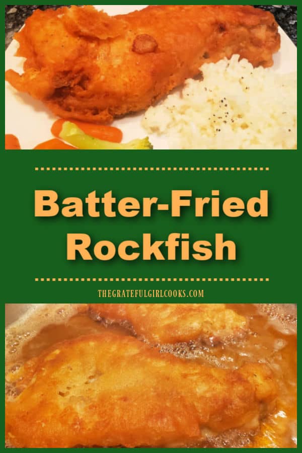 Batter-Fried Rockfish for two is a simple, yet delicious dish! Fresh rockfish fillets are coated with beer batter, then cooked until crispy! 