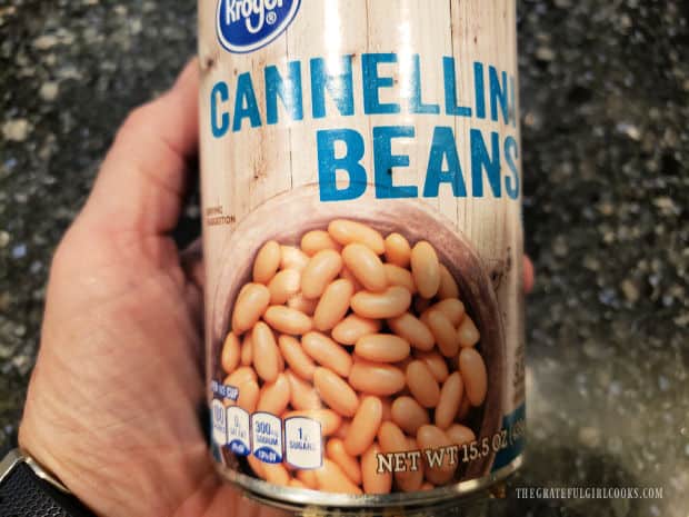A can of cannellini beans is used for this dip.