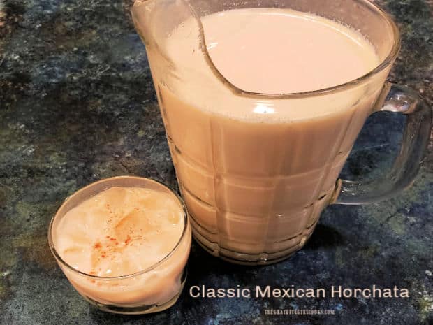 Classic Mexican Horchata is a cold, creamy, cinnamon drink served over ice. This popular drink is family-friendly & tastes great on hot days!