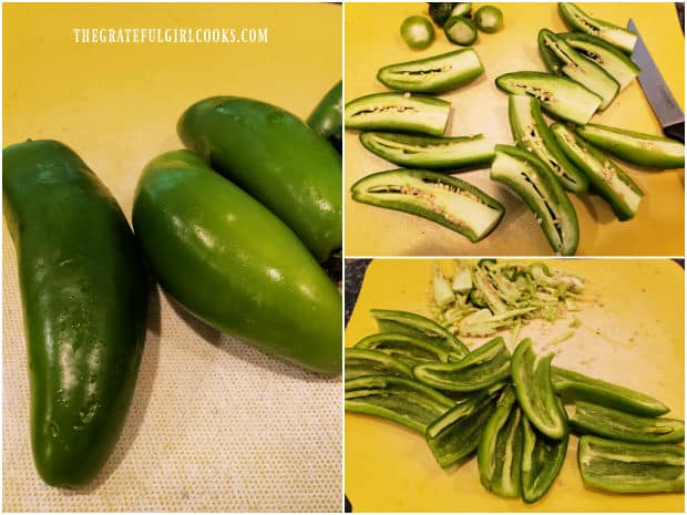 Finely minced jalapeño pepper is used, after seeds have been removed.