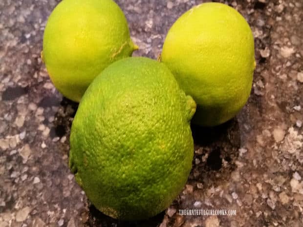 Fresh lime juice (from one lime) is needed for the salad dressing.