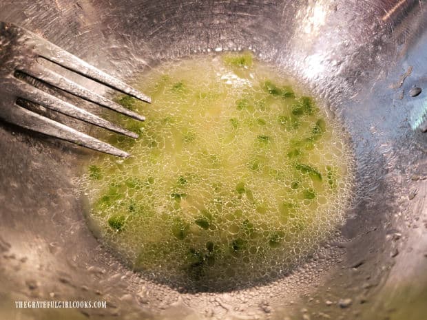 The Lime Jalapeño Salad Dressing is mixed and ready to top a green salad.