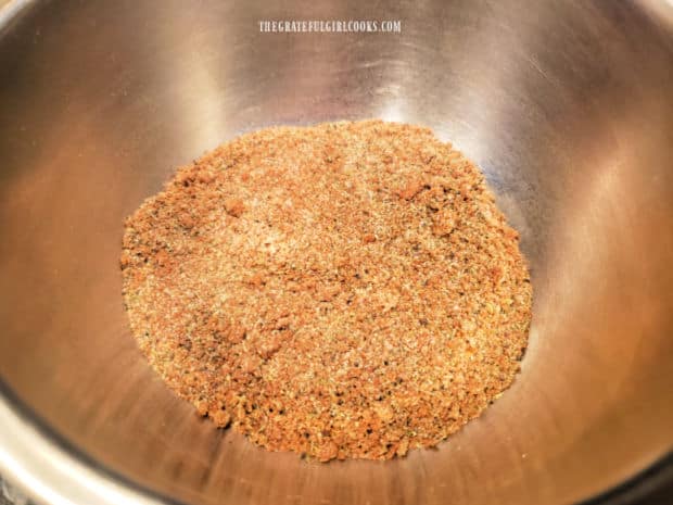 Six spices are combined with brown sugar to make a spice rub for chicken.