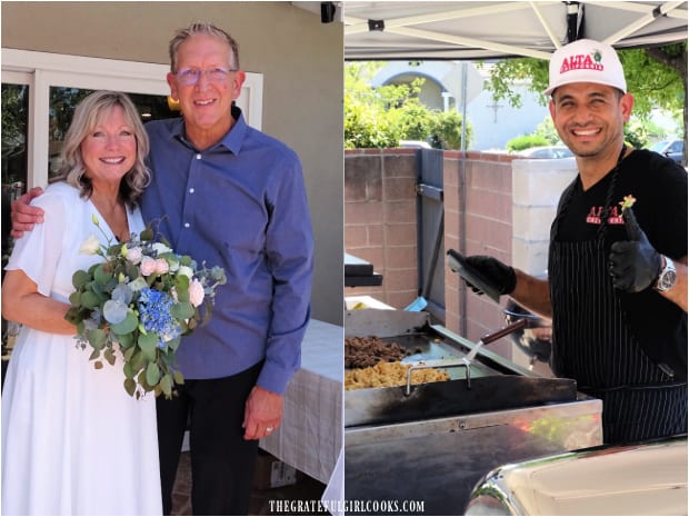 Wedding reception for friends, and the caterer who served us tacos and horchata!