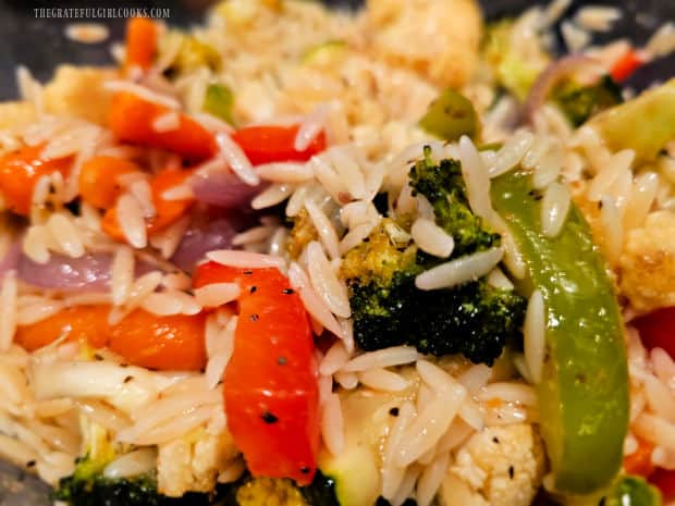 Roasted Veggie Orzo Salad is a great main dish or side dish.