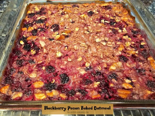 Make Blackberry Pecan Baked Oatmeal for breakfast or brunch. It's an EASY recipe (only 10 minutes prep), and then it's baked (serves 8).