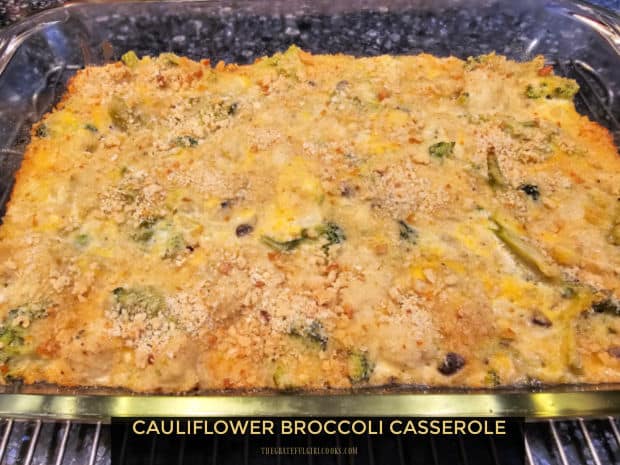 Looking for an easy side dish? Try Cauliflower Broccoli Casserole, with browned butter, onions, and cheddar cheese. It's yummy and serves 8!