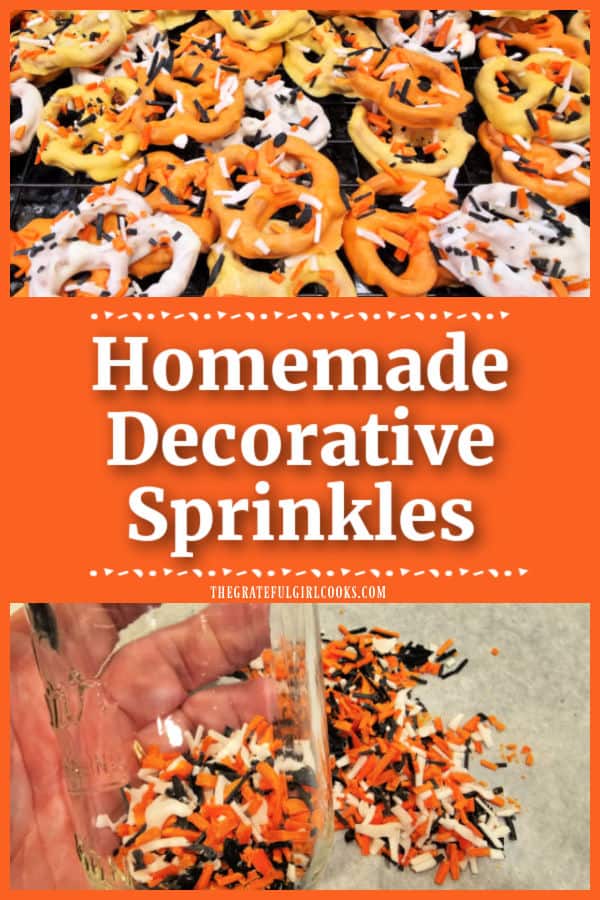 Did you know you can make Homemade Decorative Sprinkles from scratch? They're easy to make (in any color you want) to top your baked treats!