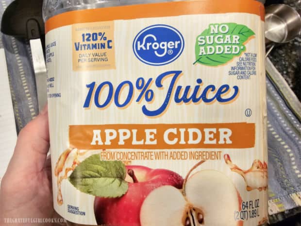 No sugar added apple cider was used in this recipe.