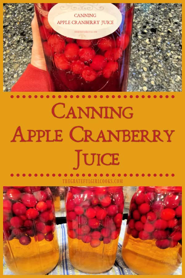 Canning Apple Cranberry Juice for long-term storage is easy to do, using only 3 ingredients, canning jars/lids and a water bath canner.