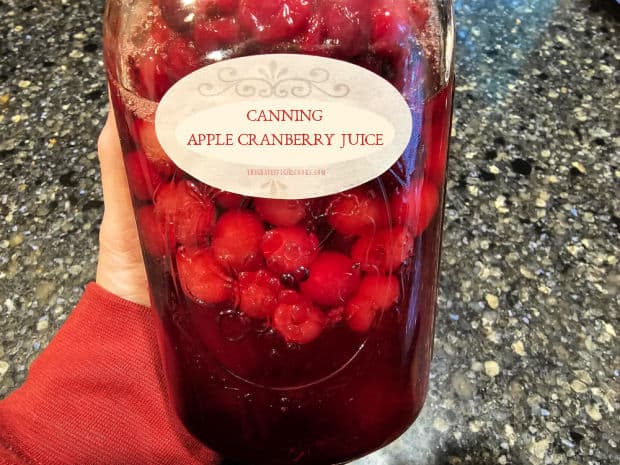 Canning Apple Cranberry Juice for long-term storage is easy to do, using only 3 ingredients, canning jars/lids and a water bath canner.