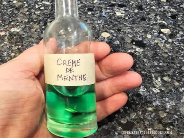A small bottle of Homemade Crème de Menthe is perfect for gift-giving.