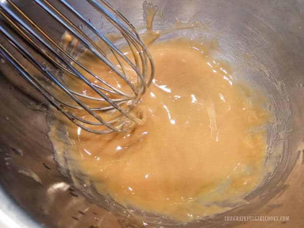 Tahini is whisked with lemon juice, honey, olive oil, and salt to make a creamy dressing.