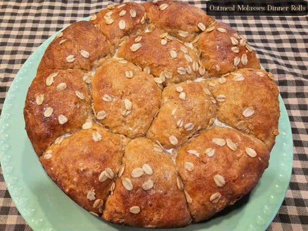 Oatmeal Molasses Dinner Rolls - The Grateful Girl Cooks! Make a dozen delicious Oatmeal Molasses Dinner Rolls to serve with a favorite meal. Light, buttery and slightly sweet, they taste amazing!