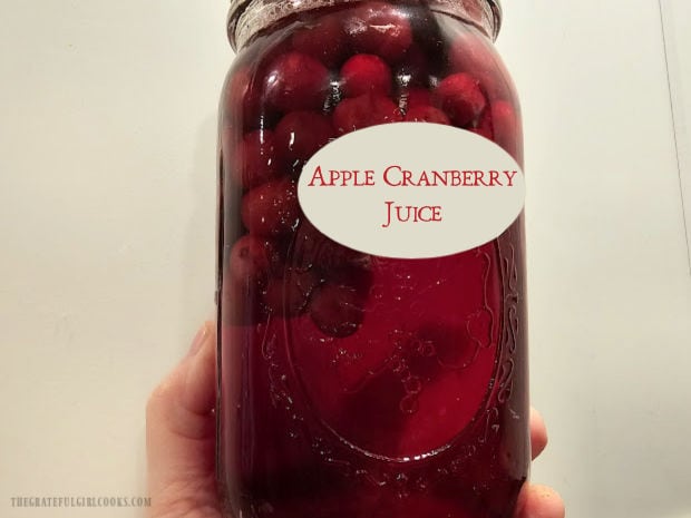 Over 4-6 weeks, the apple cranberry juice turns a beautiful red color.