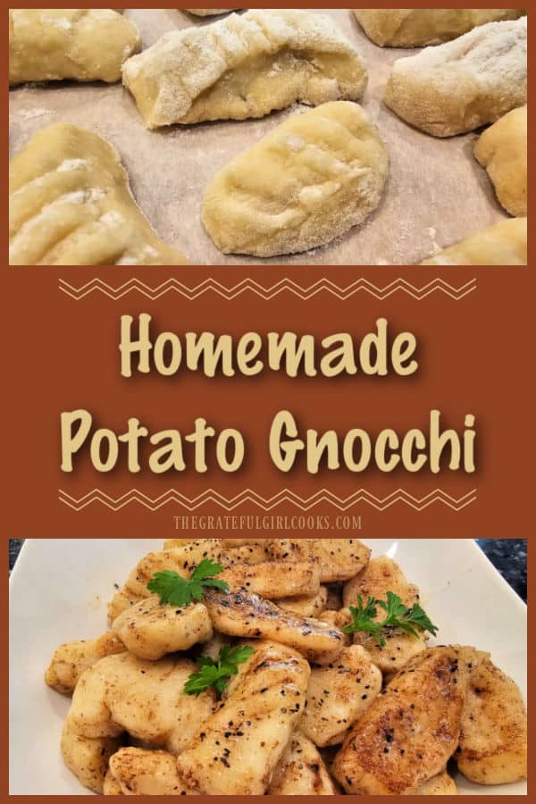 Homemade Potato Gnocchi are made from scratch with mashed potato, flour and an egg. Gnocchi can be served, covered in a variety of sauces!
