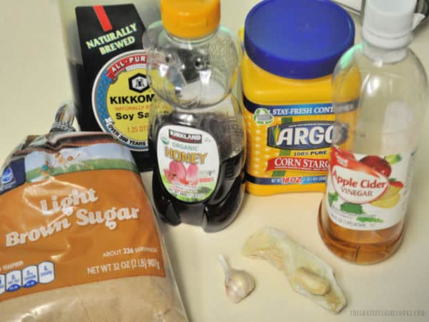 Homemade Teriyaki Glaze - The Grateful Girl Cooks! Photo of the ingredients used to make Homemade Teriyaki Glaze.